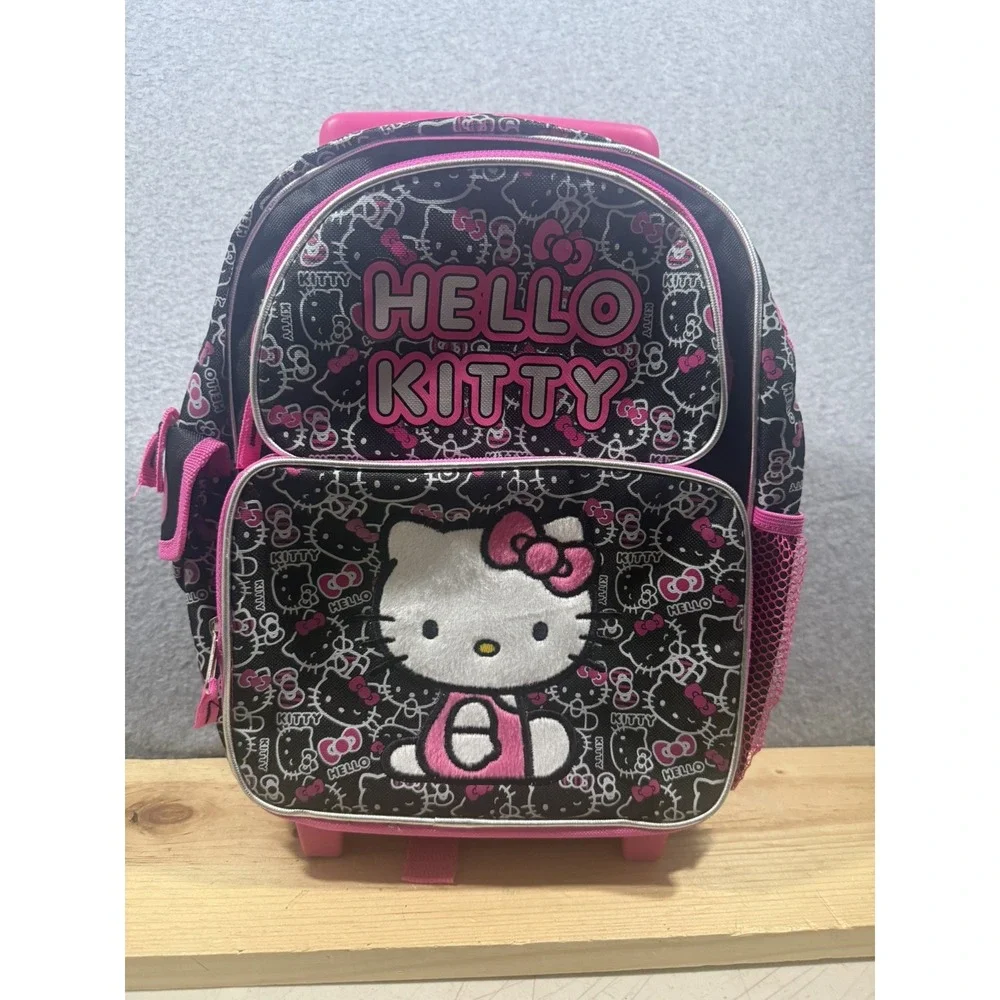 Hello Kitty Small Rolling Backpack School Bag 812789 NWT 14 to 15 inches tall